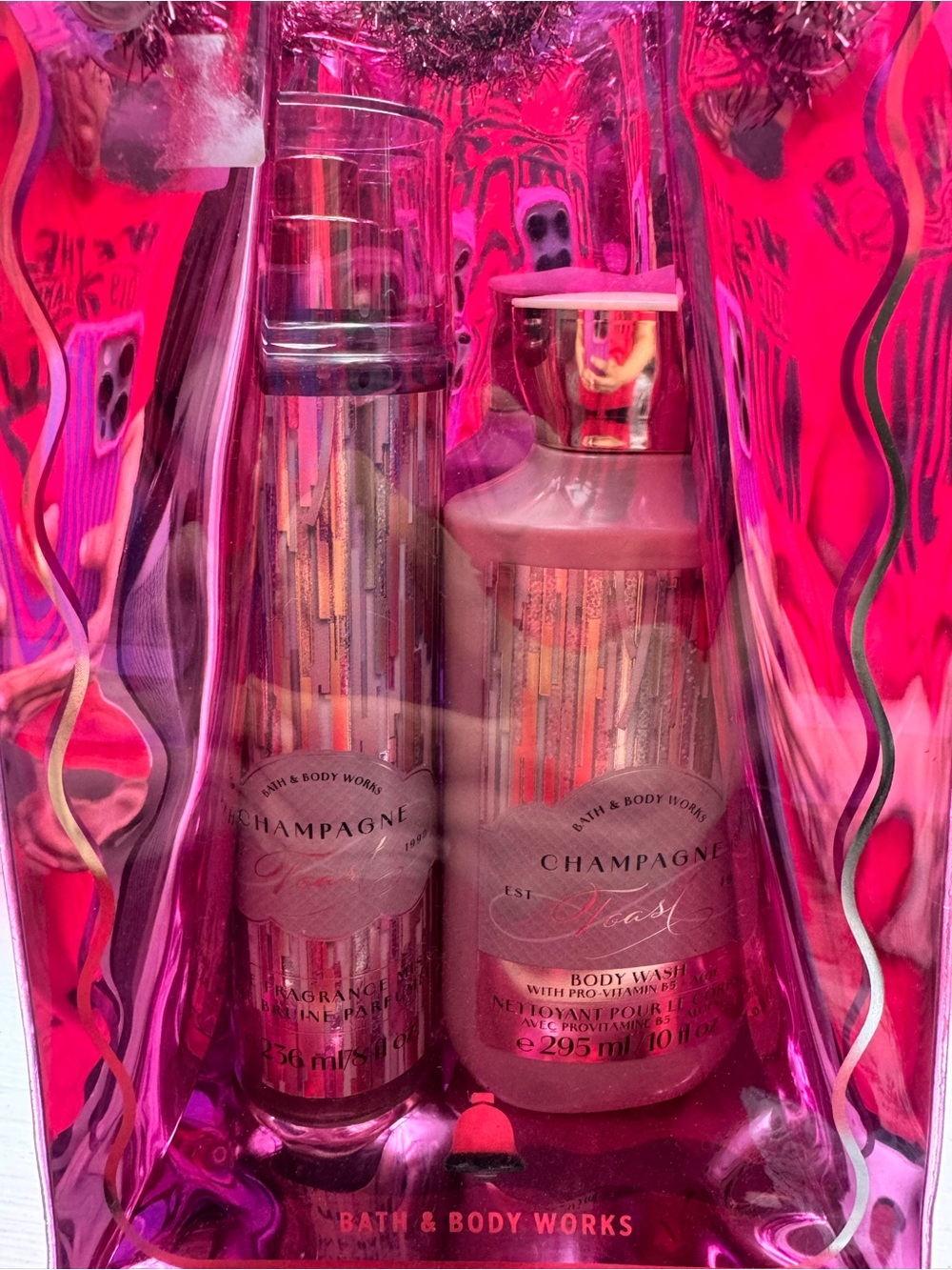 Bath & Body Works Champagne Toast Body Wash & Fragrance Mist - Hot Pink